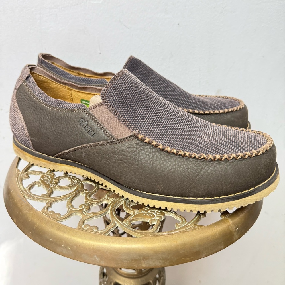 Ahnu Slip-On Leather Textile Moccasin Shoes